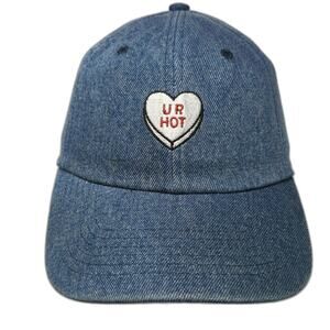 Universal Thread Baseball Cap Blue One Size Denim Heart UR HOT Adjustable Hat